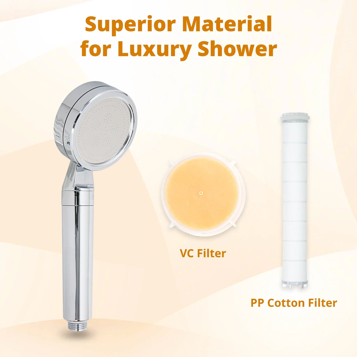 Vitamin C & PP Filter Shower Head – Dual-Filter for Pure, Hydrating Showers.