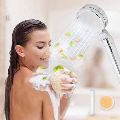 Vitamin C & PP Filter Shower Head - Long-Lasting 4-Month Skin & Hair Care Solution.