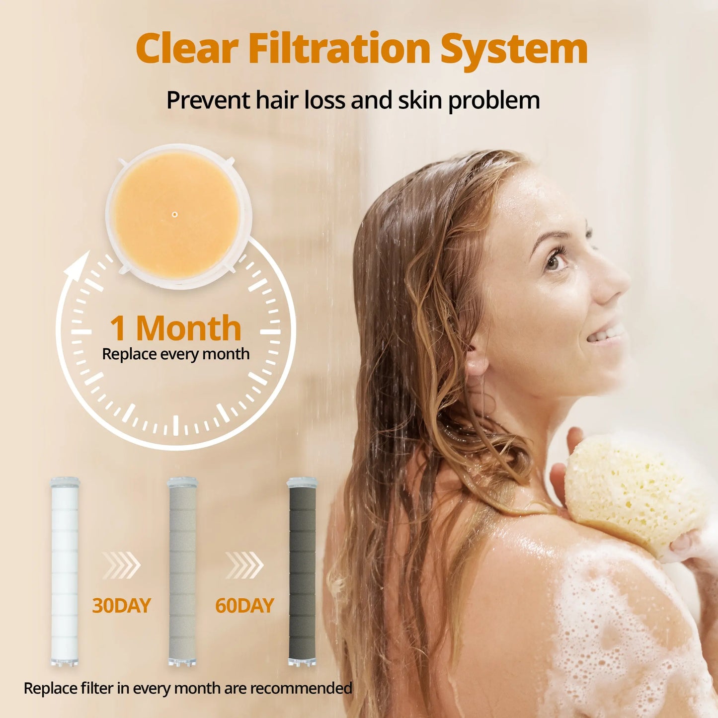 Vitamin C & PP Filter Shower Head – Dual-Filter for Pure, Hydrating Showers.